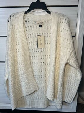 Unbranded Cream Open-Front Cable Knit Women’s Sweater
